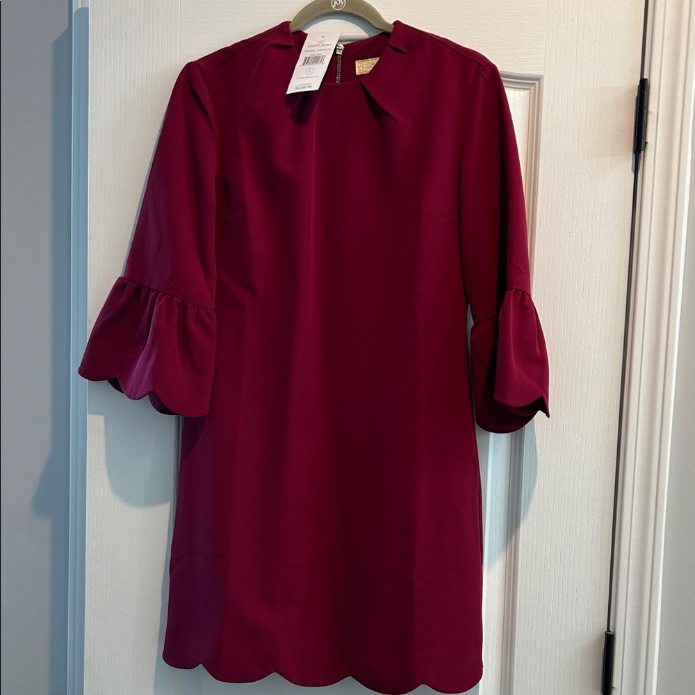Lauren James Rich Burgundy Long Sleeve Dress